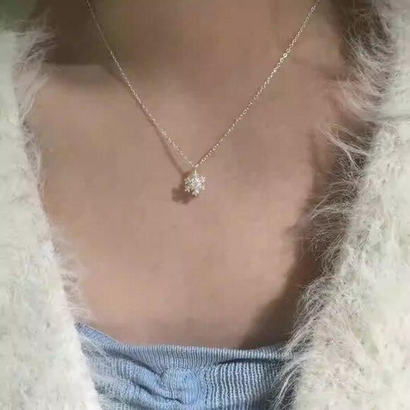 Dazzling Silver Necklace with Crystal Charm - Picture 2 of 3